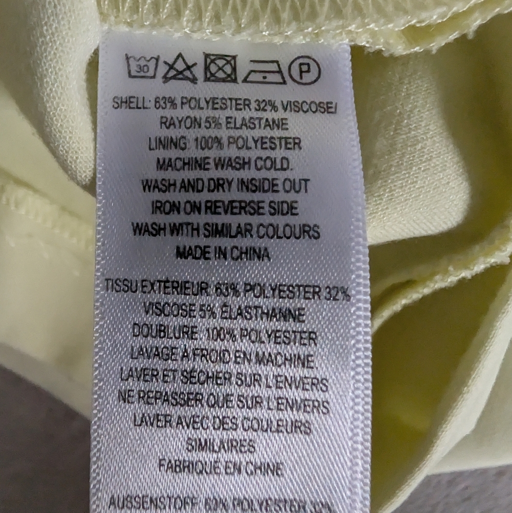 French Connection Whisper Light Yellow Tie  Open Back Mini Dress Sz 2 Pastel image 5